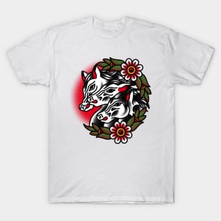 Traditional Horses Tattoo Piece T-Shirt